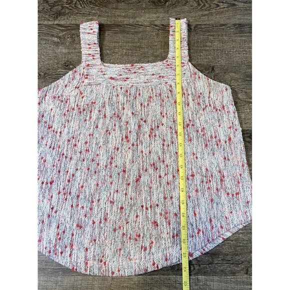 Lucky Brand Women’s Square Neck Speckle Knit Tank Top White Pink Size LG - Picture 4 of 8
